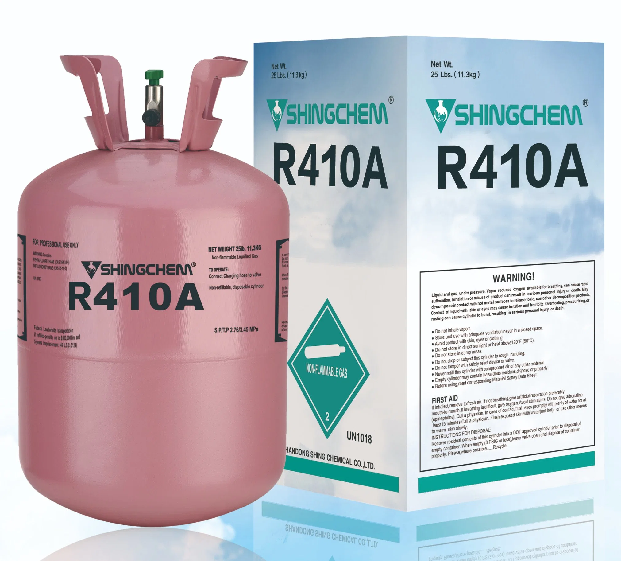 Best Selling and Low Price Custom Air Conditioner Refrigerant R410, R410A Refrigerant Gas Cylinder Price for Air Conditioner R410A