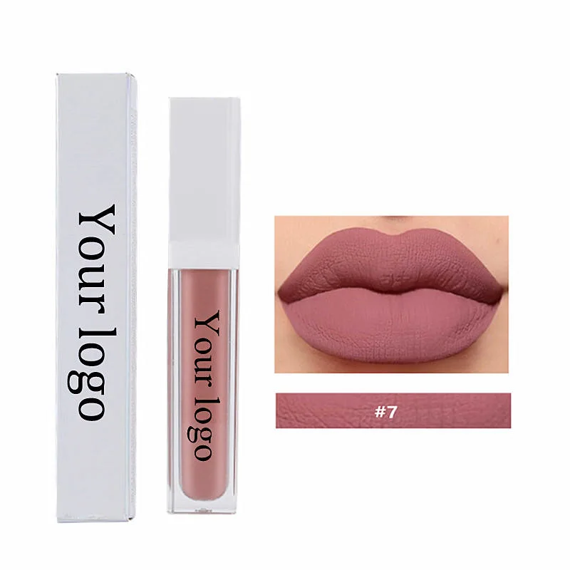 Comercio al por mayor de mate de alta calidad Nude líquido impermeable de etiqueta privada de barra de labios Lip Gloss