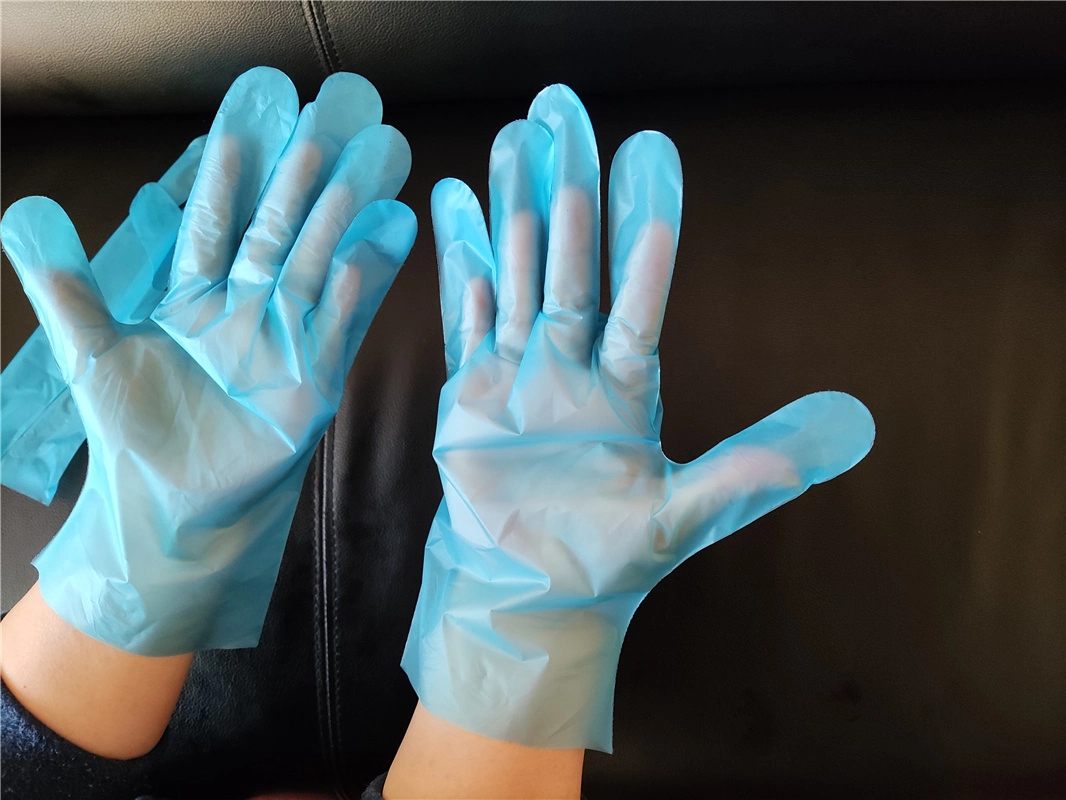 China Suzhou Disposable TPE Gloves PE Black Blue Gloves