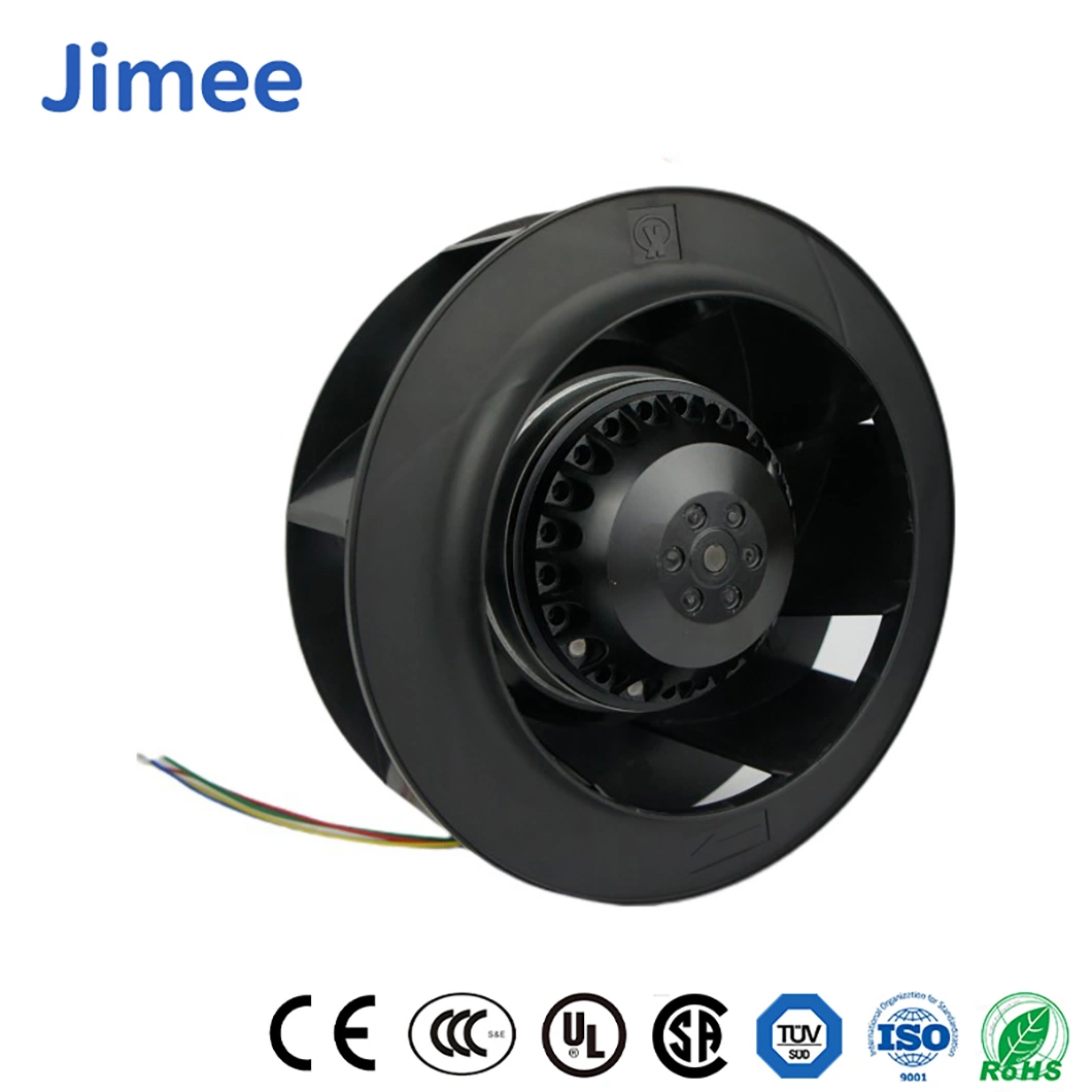 Jimee Motor China Centrifugal Fan Blower Manufacturer Jm180e2c2 Durchmesser Dgf180 Ec Centrifugal Fans Cast Aluminum Maxx Air Industrial Fan for Air Ventilation