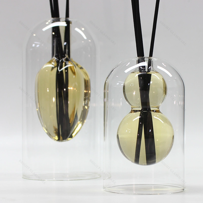 Free Sample Light Luxury Double Layer Borosilicate Glass Diffuser Bottle