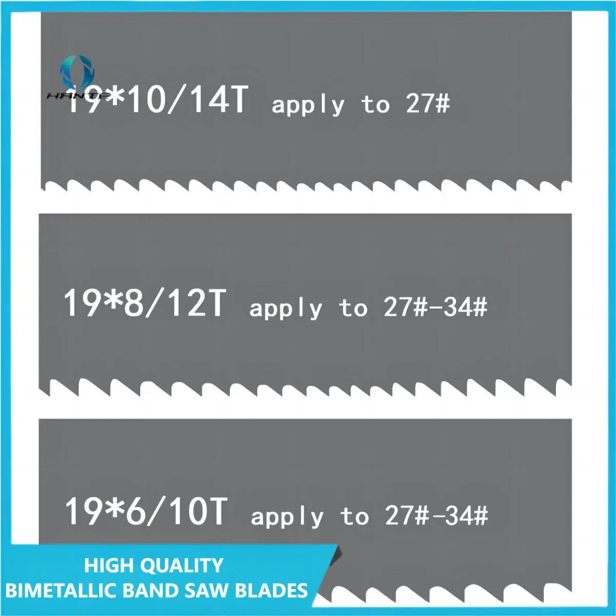 19mm*0,9*8/12 Ventas calientes Acero al carbono hojas de sierra de metal/hoja de sierra de bandera