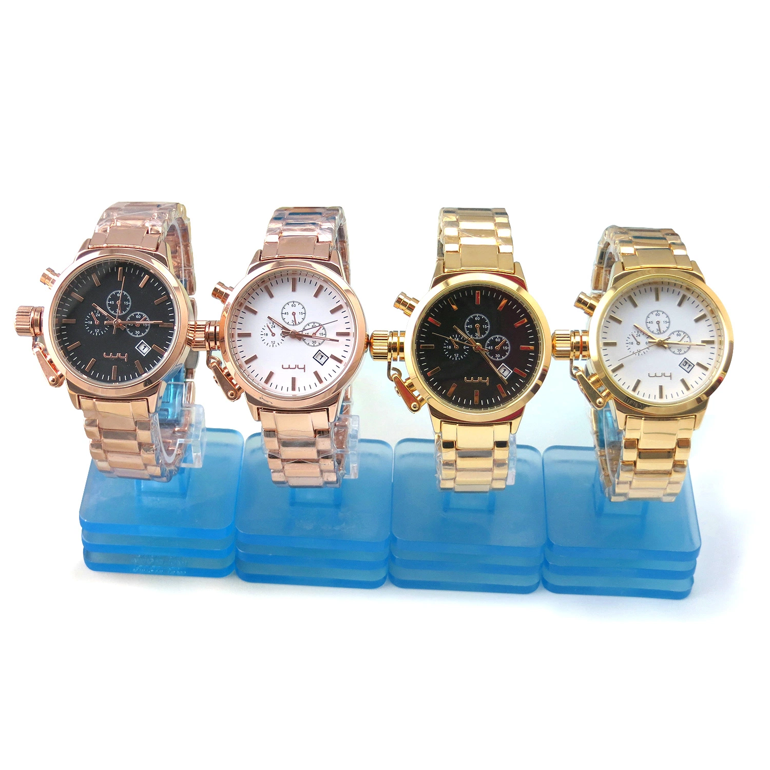 Fashion Date Custom Swiss Men's Gold Quartz Wrist Watch (WY-033)