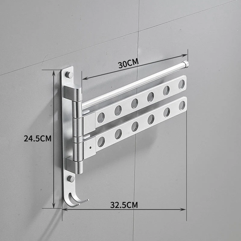 Wall Mounted Space Aluminum Bathroom Rotating Coat Hooks Towel Hanger Towel Rack