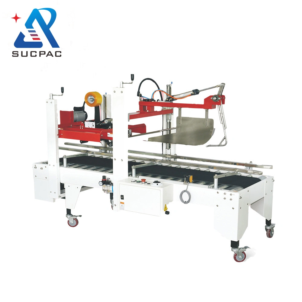 Adhesive Tape Case Packing Machine Automatic Flap Folding Carton Sealing Labeling Machine