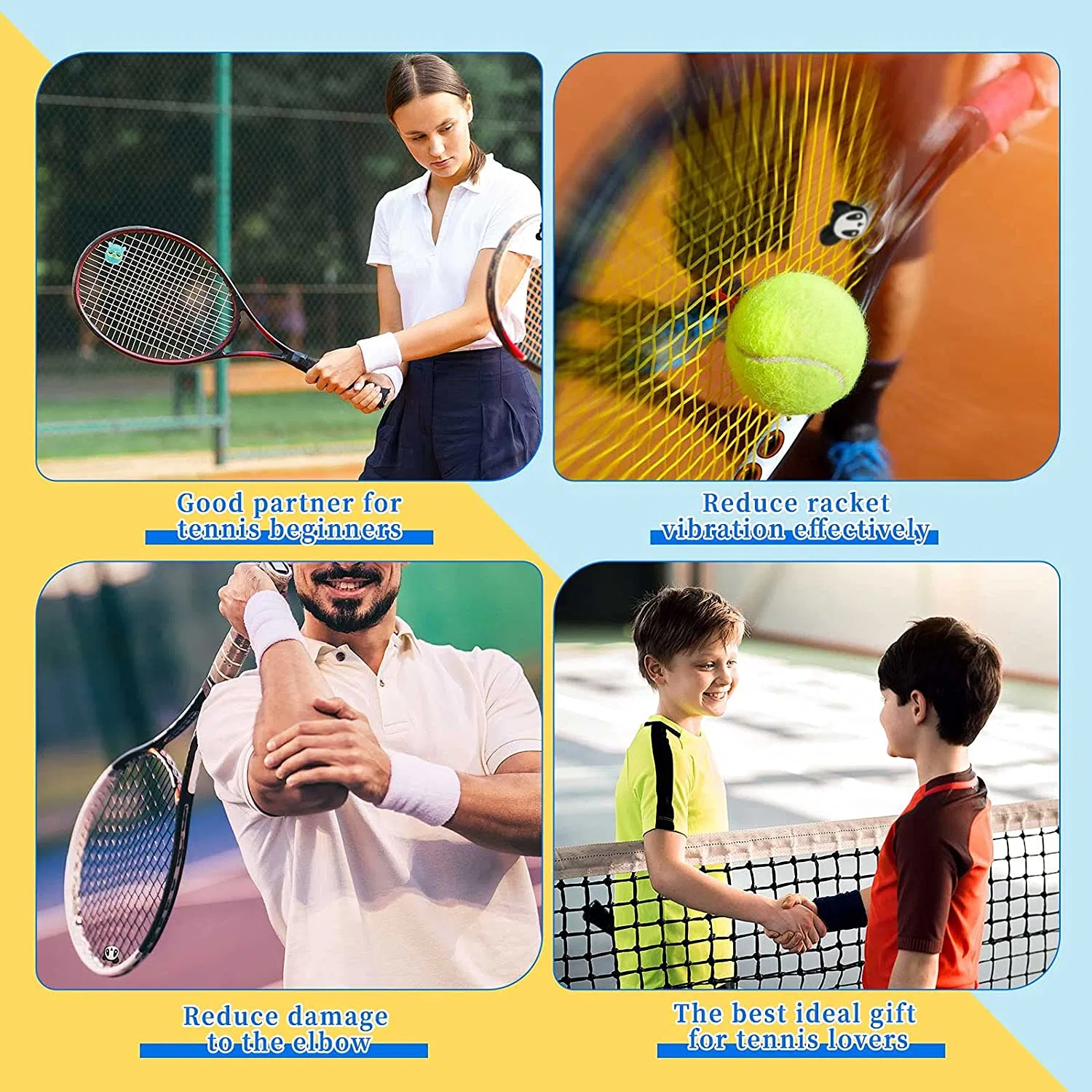 Tennis Racket Vibration Dampeners Silicone Tennis Dampeners Cartoon Vibration Dampeners for Tennis Racket Racquetball