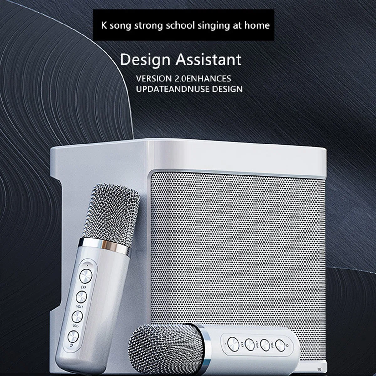 Ys-203 Portable K Song Bluetooth Soundbox Speaker Wireless Microphone Set Outdoor Family Party Singing Song Subwoofer - White