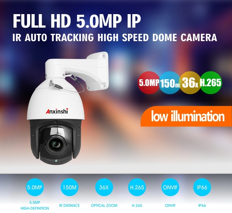 5MP Starlight P2p PTZ Camera 36X Zoom IR 300m Auto Tracking IP