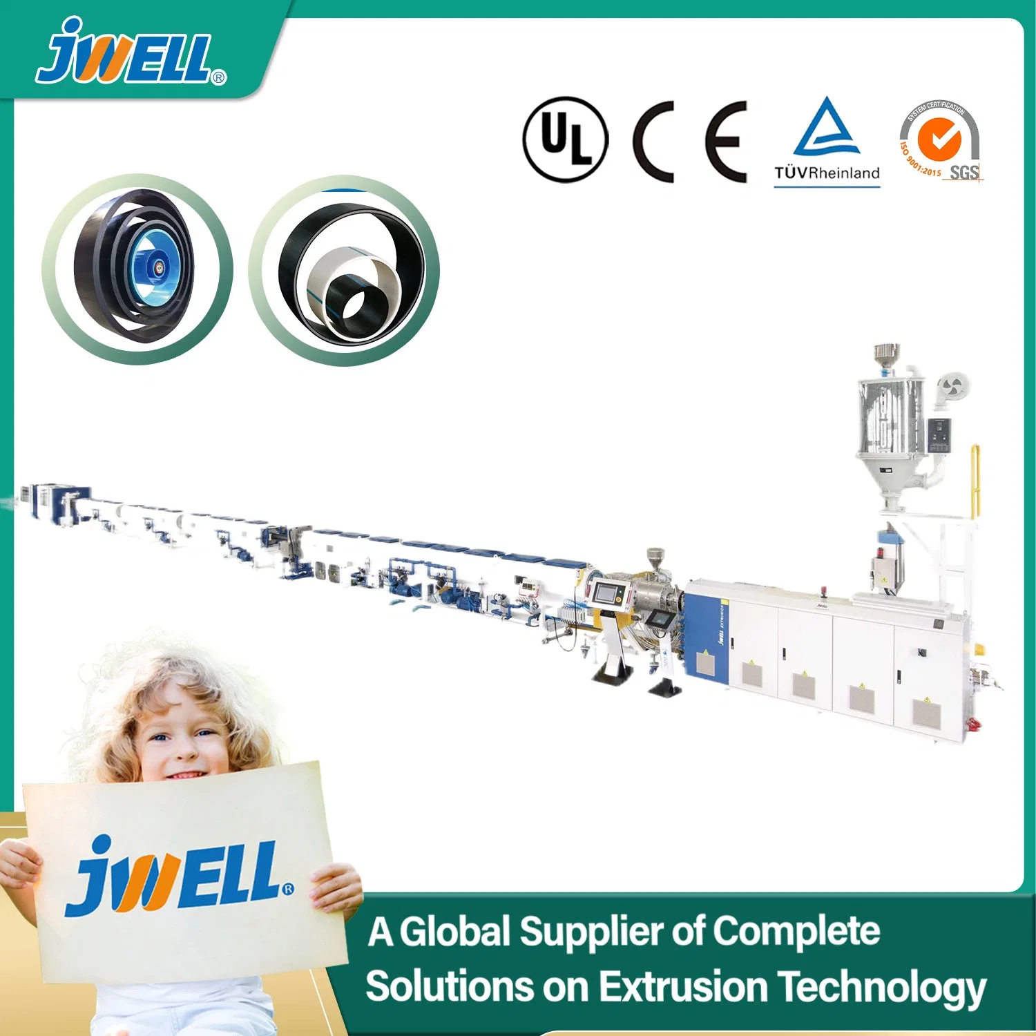 Jwell HDPE High Speed Ultra High Pressure Marine Hose Extruder Tube Production