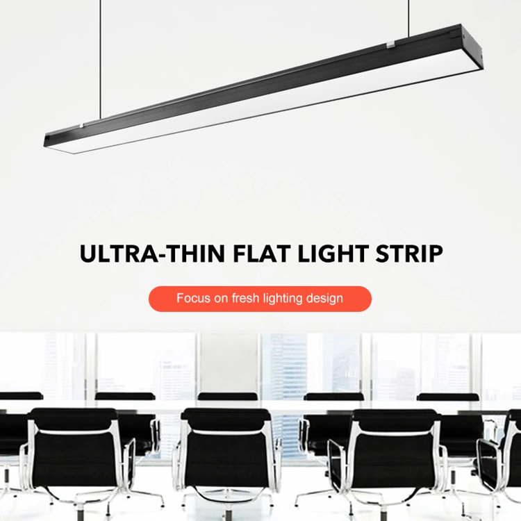 Factory Price Supermarket Light Popular Dining Room Aluminum Chandelier Minimalist 42 W LED Lines Strip Hanging Lamp