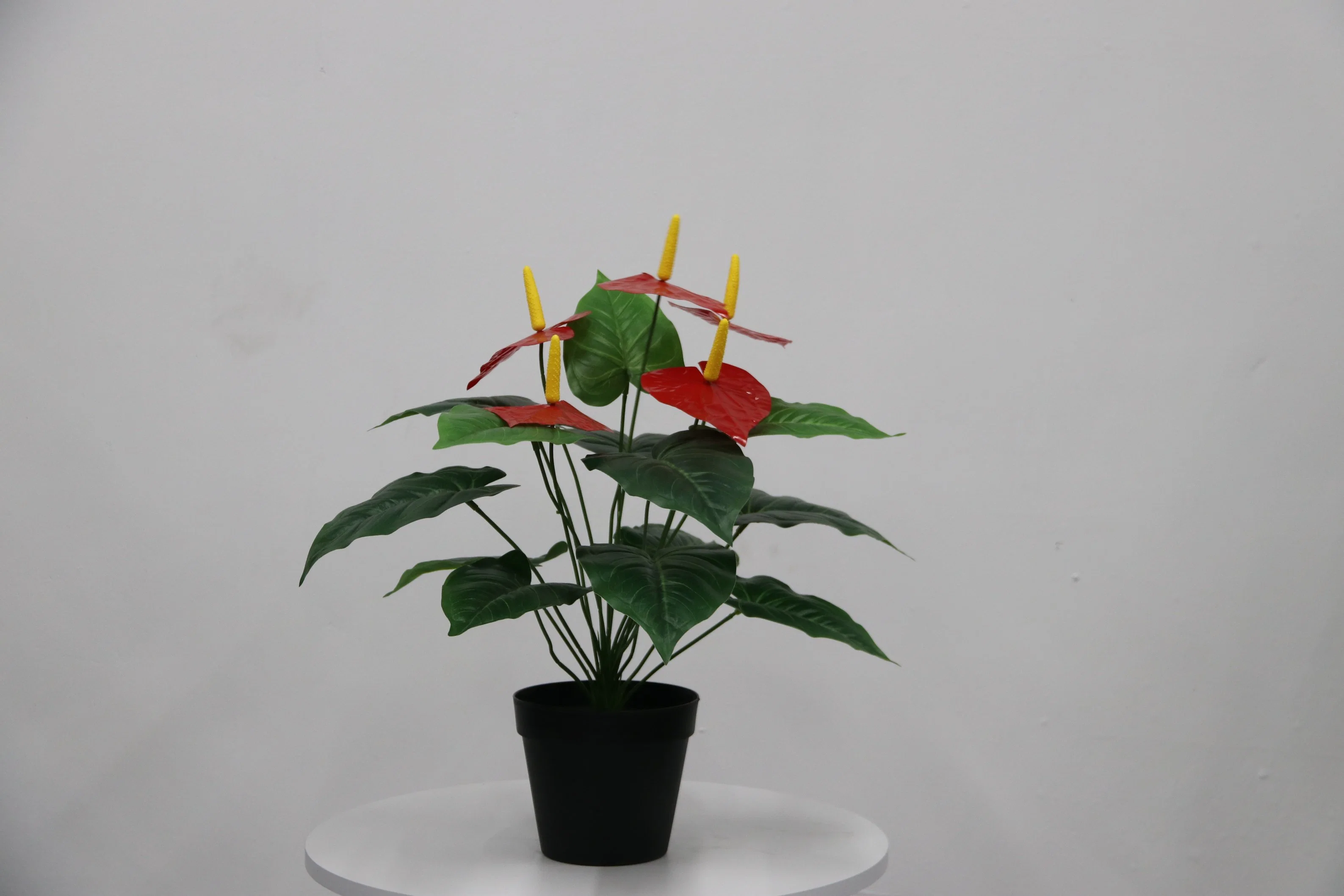 Beautiful 18 Leaves Small Bonsai Can Be Customized, Artificial and Decorative Plant Tree Small Anthurium