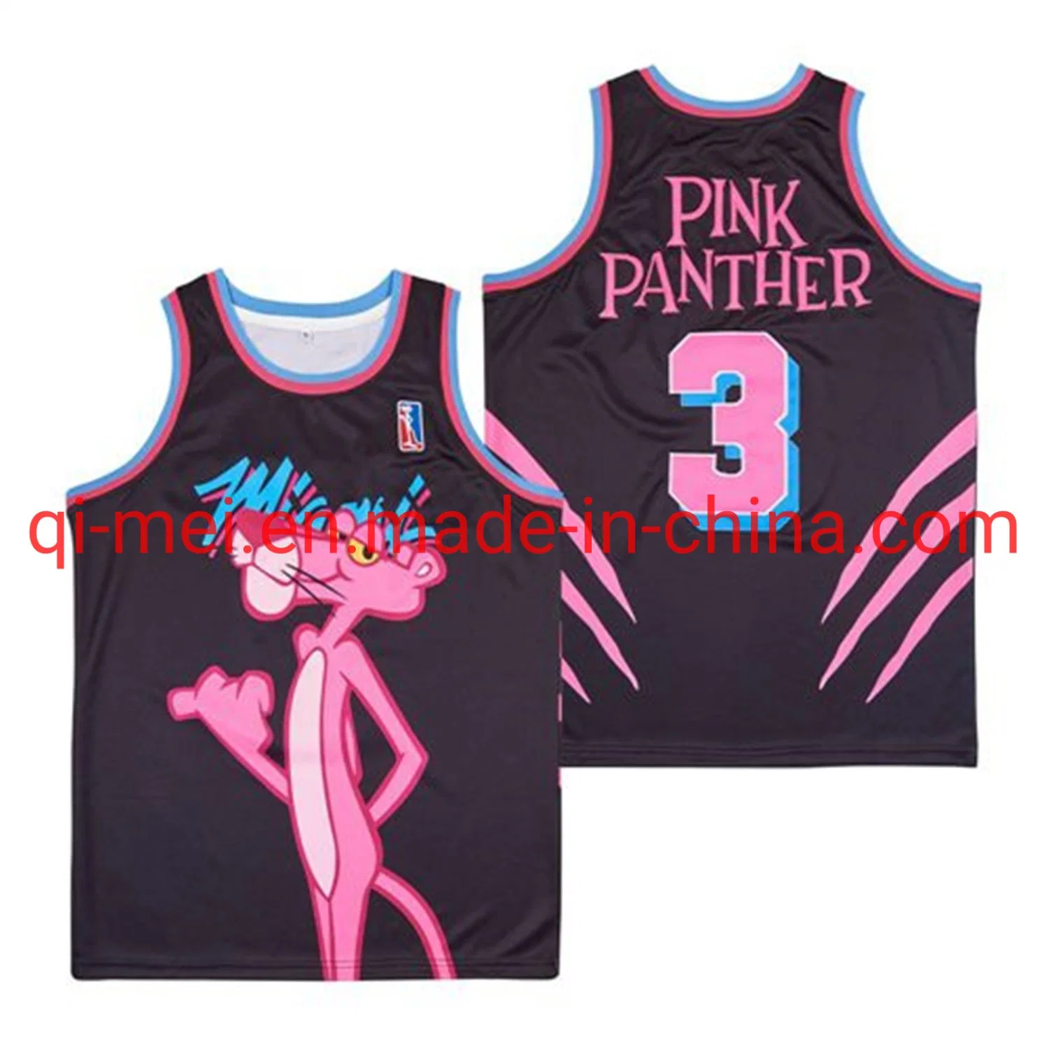 Wholesale/Supplier Pink Panther #3 Miami Vice Heat Special Edition Authentic Headgear Classics N-Ba Basketball Jerseys