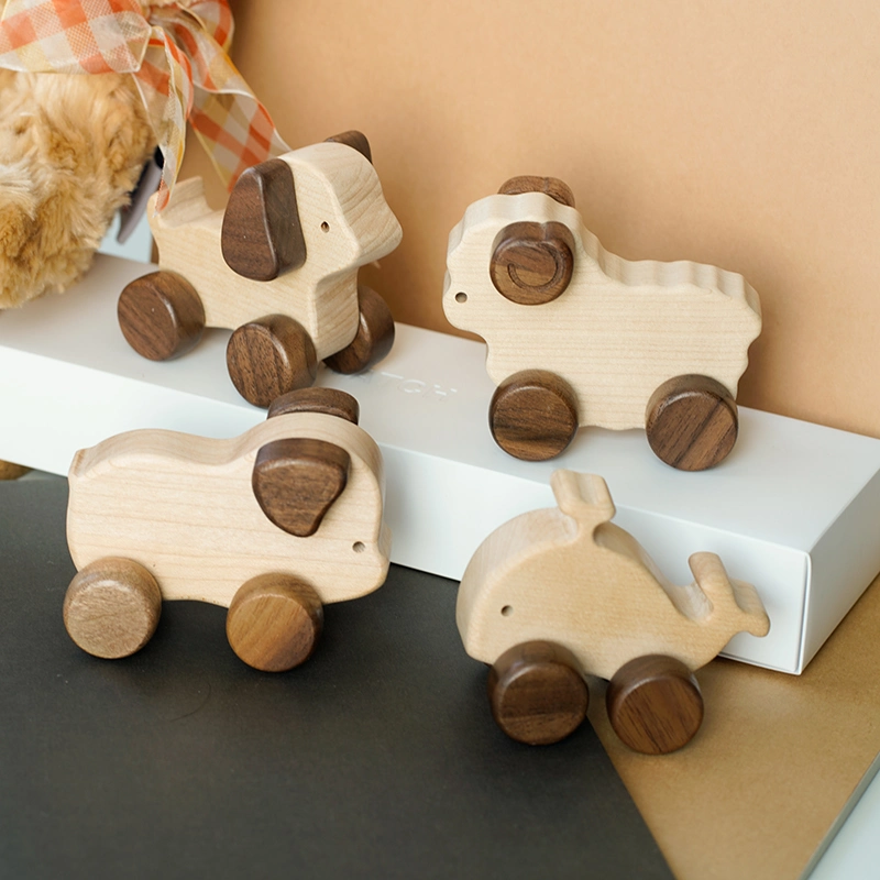 Wholesale/Supplier Natural Baby Wooden Rattle Toys for Children Kids Educational Animal Toy