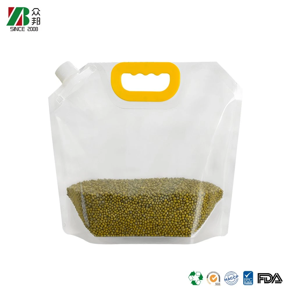 Grain Moisture Proof Sealed Bag Cereals 1kg 5kg Rice Packaging Bags  with Handle cereal grain storage plastic bag