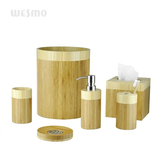 Dispensador de Jabón Bambú cuadrada Accesorios de Baño