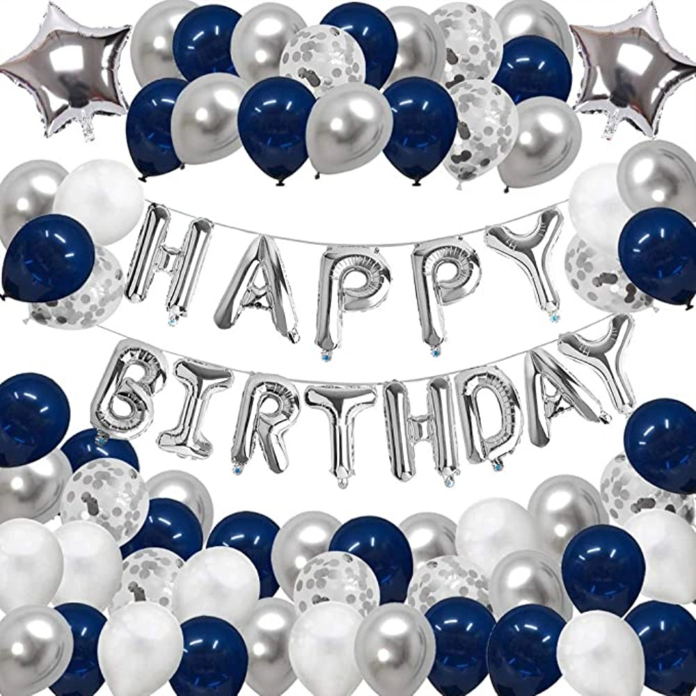 Navy Blue Night Blue Aluminum-Film Birthday Banner Wedding Party Decoration Banner