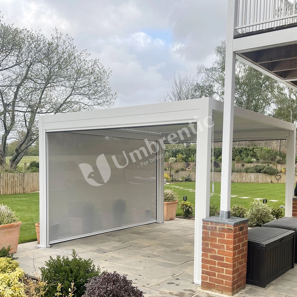 Automatic Zip Screen Waterproof Fabric for Aluminum Remote Controlled Pergola