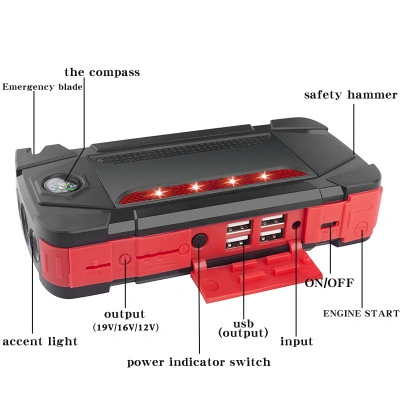 Car Multi Function Auto Emergency Power Supply Multiple Starts Portable 5V 12V 16V19V Car Jump Starter