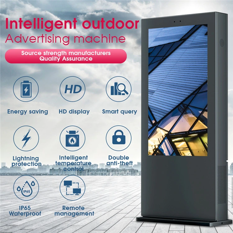 86 Inch Floor Stand Advertising Digital Signage Outdoor Display Kiosk Screens 4K Monitor