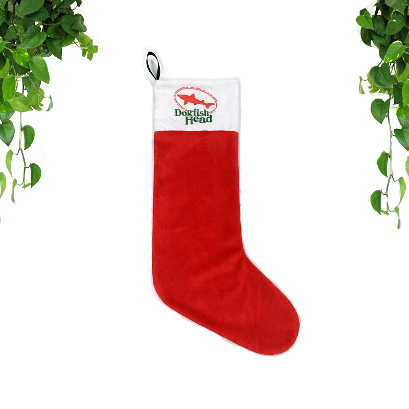 2023 Custom Logo Quality Red Blank Cute Santa Decorations Velvet Gifts Socks Decor Stockings Gift Christmas Stocking