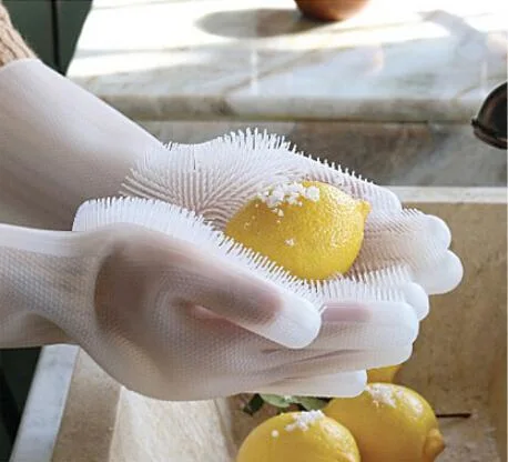 Limpiar el plato lavar el coche lavado de guantes de seguridad de la mano Gauntlet Mitt de cocina Muff Hogar Vajilla guantes