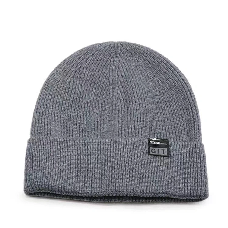 Men New Fashion Colorful Beanie Solid Custom Design Thicken Warm Cap