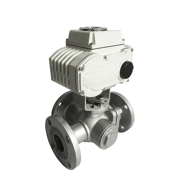 Best Seller DN20 Three 3 Way 4 Inch Three-Way Ss Electric PTFE Seat Flange Motorized T-Type Ball Valves