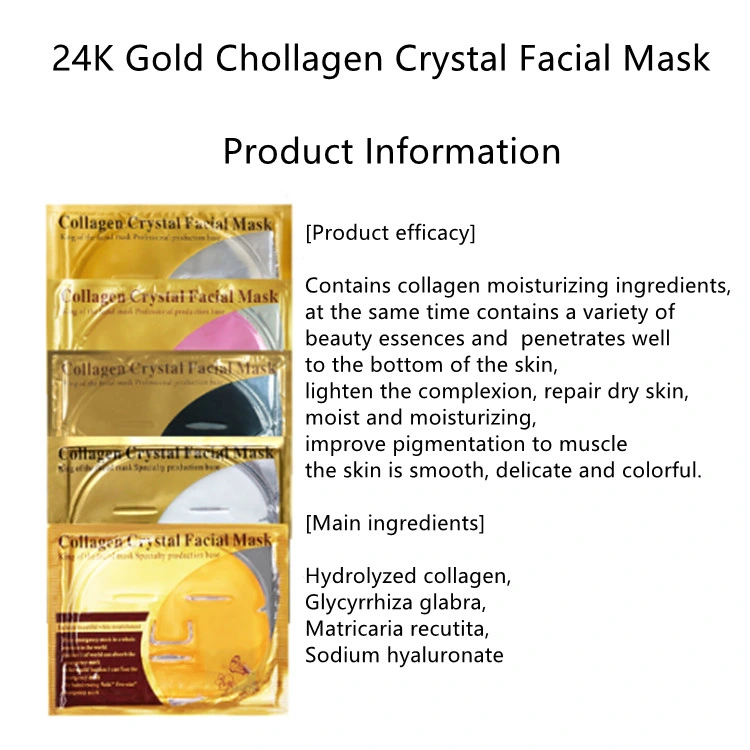 Großhandel/Lieferant OEM Gold / Pink / Weiß / Schwarz Farbe natürliche Collagen Gel schlafen Chollagen Kristall Gesichtsmaske