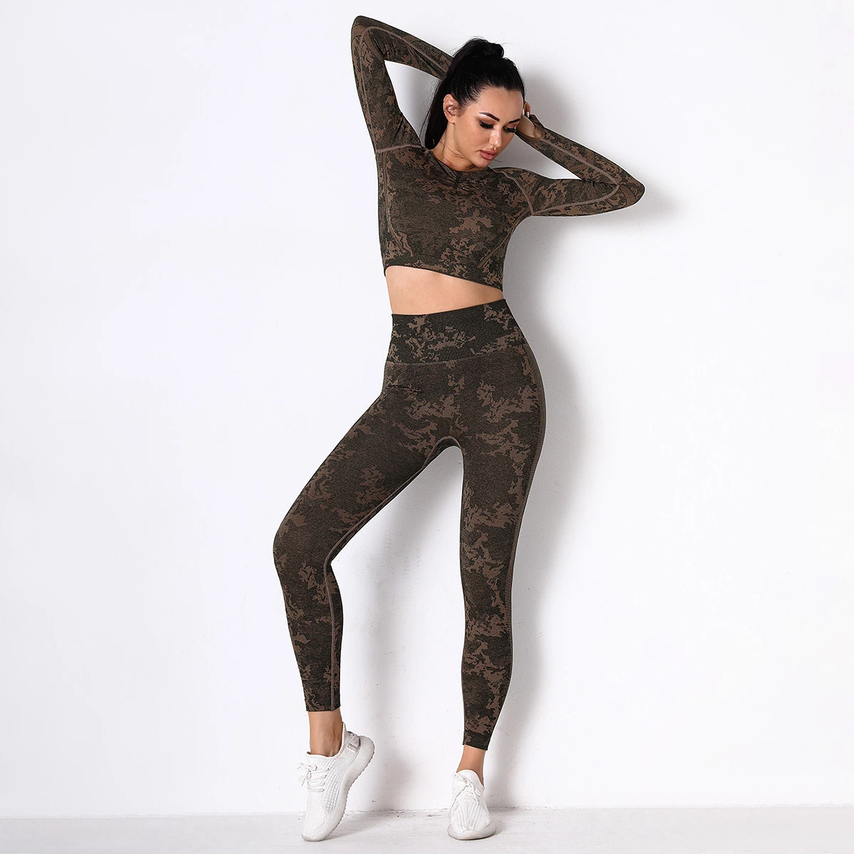 Printed Yoga Pants Women V-Cut Butt Lifting Athlete Running Fitness Gym Sport Leggings Tight Trouser Pencil Leggins