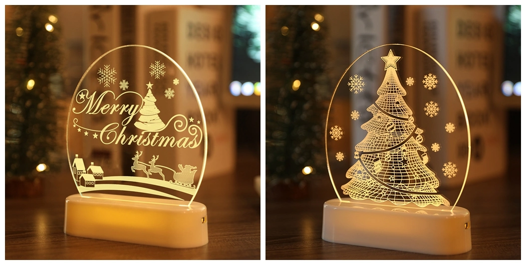 Newish Creative 3D Acryl Tisch Schreibtisch Weihnachtslampe Zimmerdekor Kinder LED Custom Nachtlicht