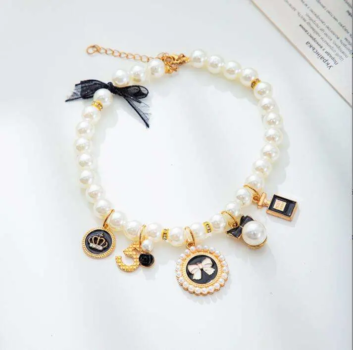 Hot Pet Collar Pearl Lady Small Fragrant Cat Cute Small Collar