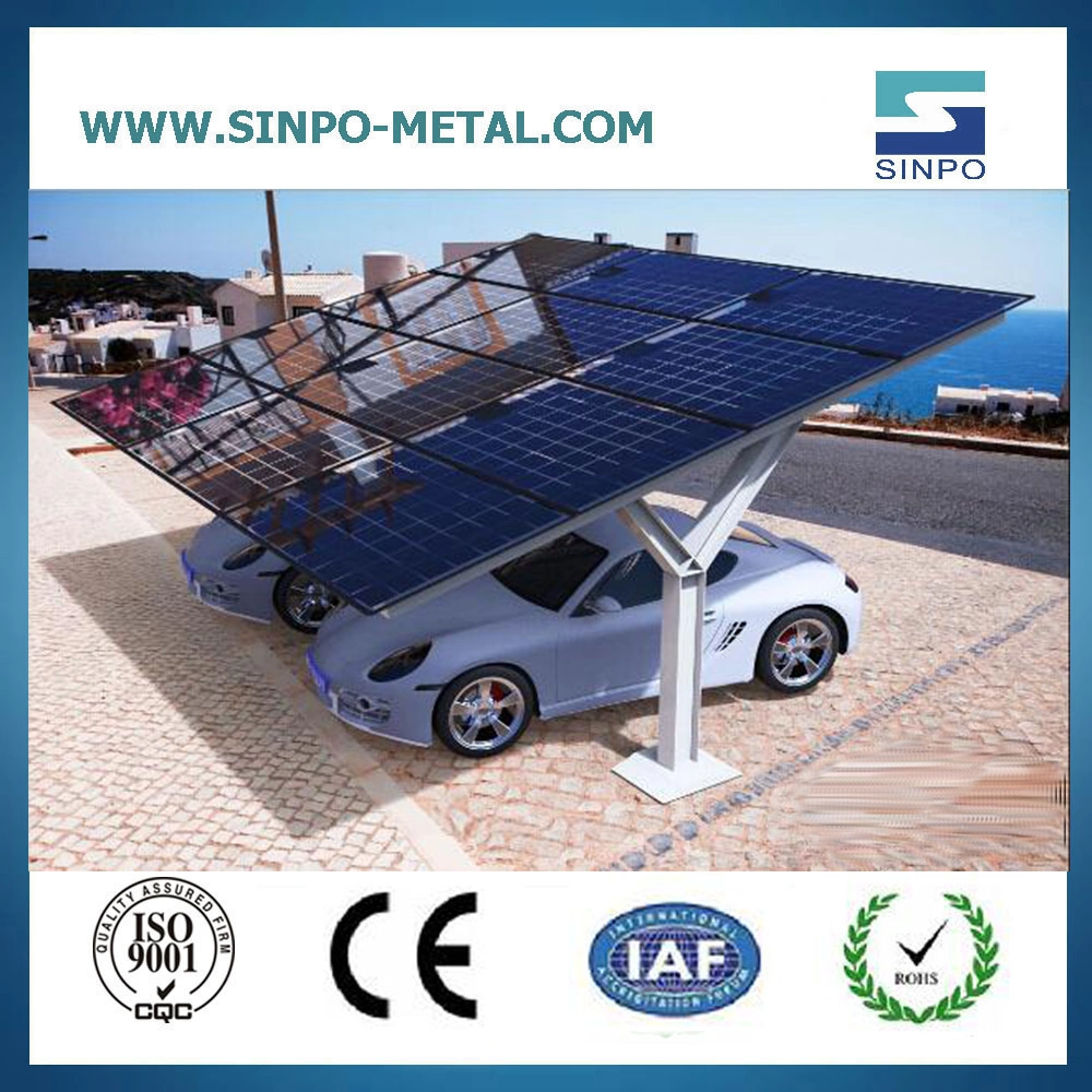 Solar Car Parking Shed Aluminium Frame Accommodate Four Cars