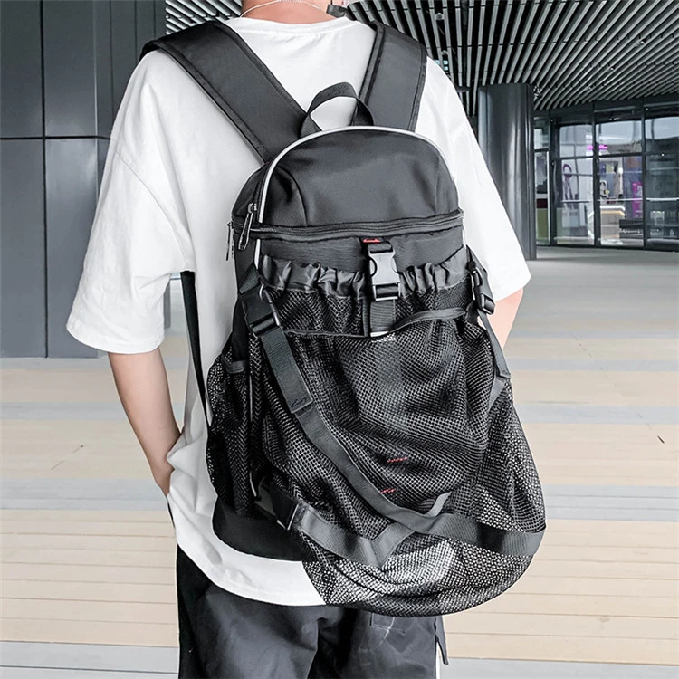 Custom School Basketball Backpack Men Student Fashion Travel Net Bag Sports Bag