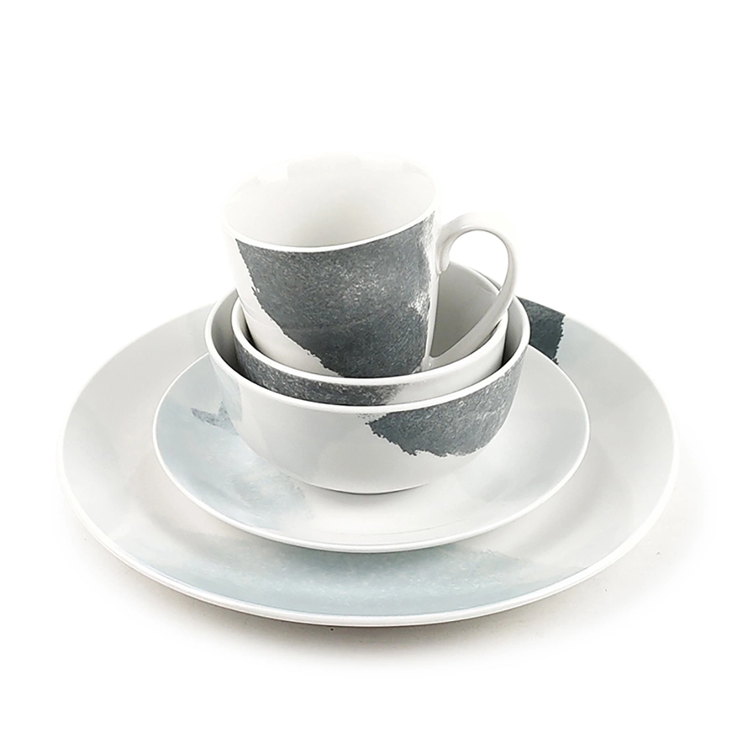 Wholesale/Supplier Korean Modern Tableware Sets Plate Mug Porcelain Ceramic Green Dinnerware Sets