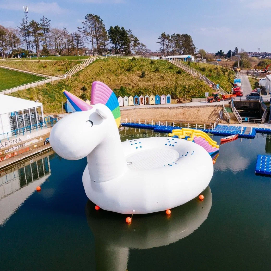Brinquedos de água do Unicorn insuflável gigante vendidos a parques de água insufláveis Brinquedos aquáticos