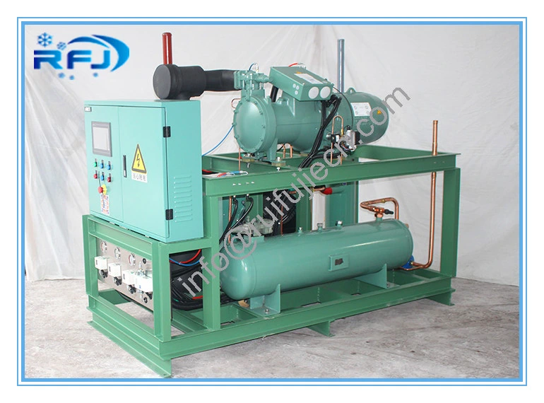 Air Cooled Single Screw Type Compressor Refrigerating Condensing Unit Rack High Temperature