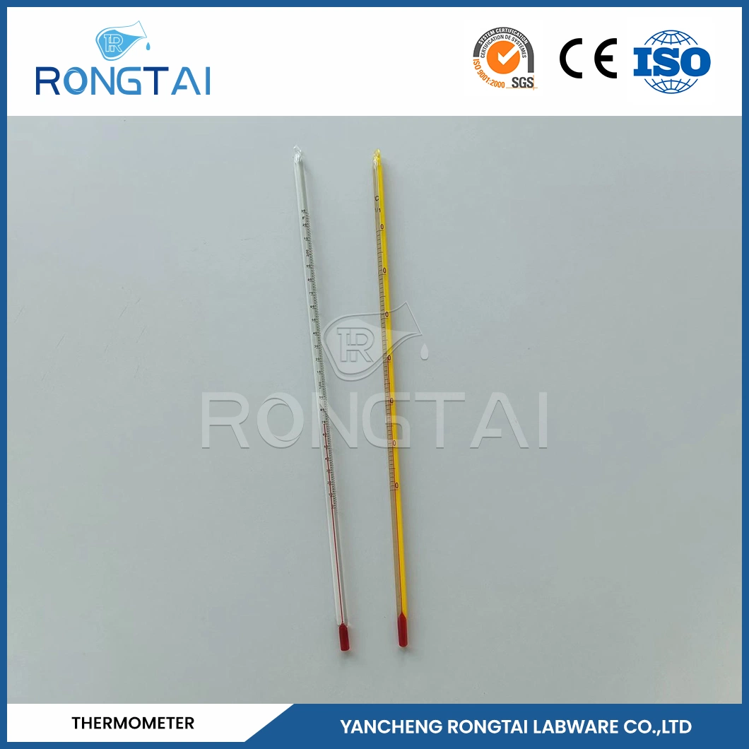 Rongtai thermomètres infrarouges de la fabrication industrielle thermomètre à mercure 15celimeter Chine thermomètre à mercure rouge