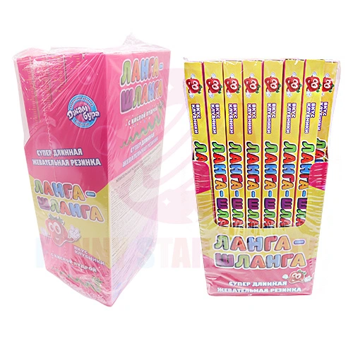 Manufacturer Wholesale Halal OEM Hot Sell Long Stick Sour Bubble Gum Candy