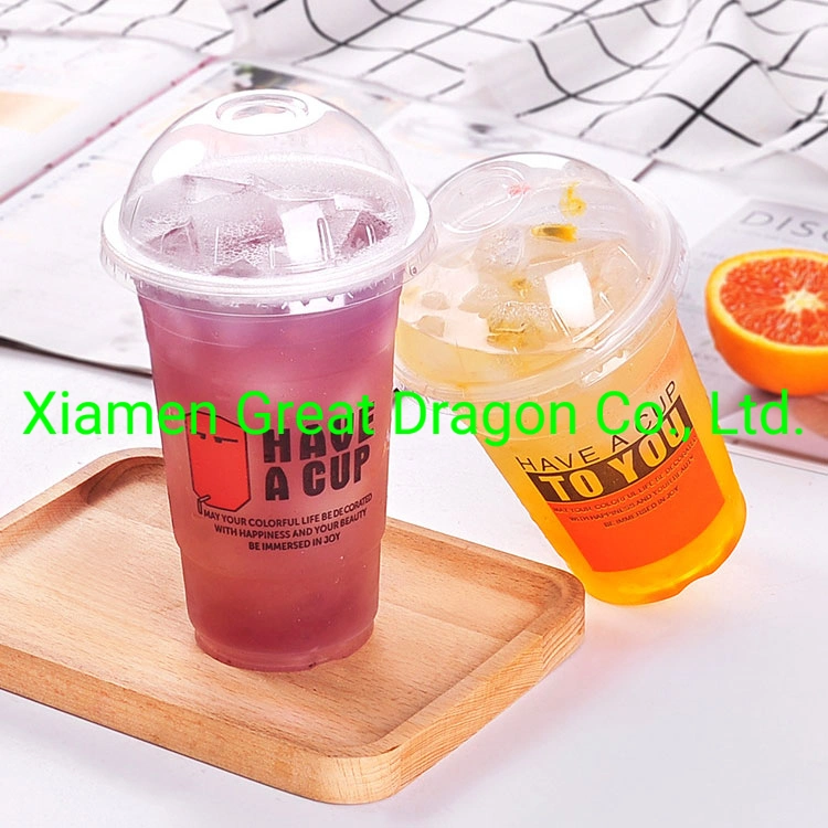 Custom Printed Clear PP Pet Disposable Plastic Cup with Lid