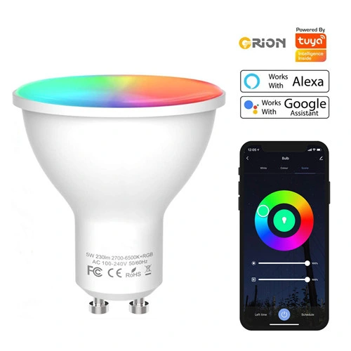 O WiFi Remote Spotlight 5W Luz do Farolete RGB Tuya Smart Lâmpada LED GU10