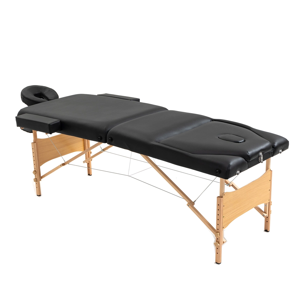 3 Section Portable Folding Wood Frame Massage Table with Full Accessories