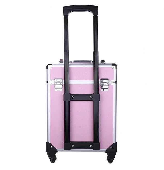 Professional Portable Aluminum Makeup Train Cosmetic Vanity Case Box