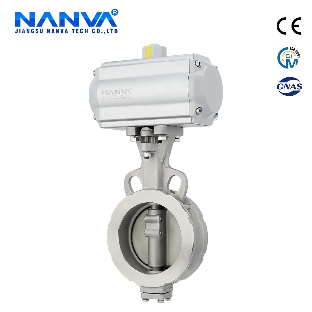 Pneumatic Butterfly Valve High Performance Double Eccentric Clamping Butterfly Valve PTFE Seal