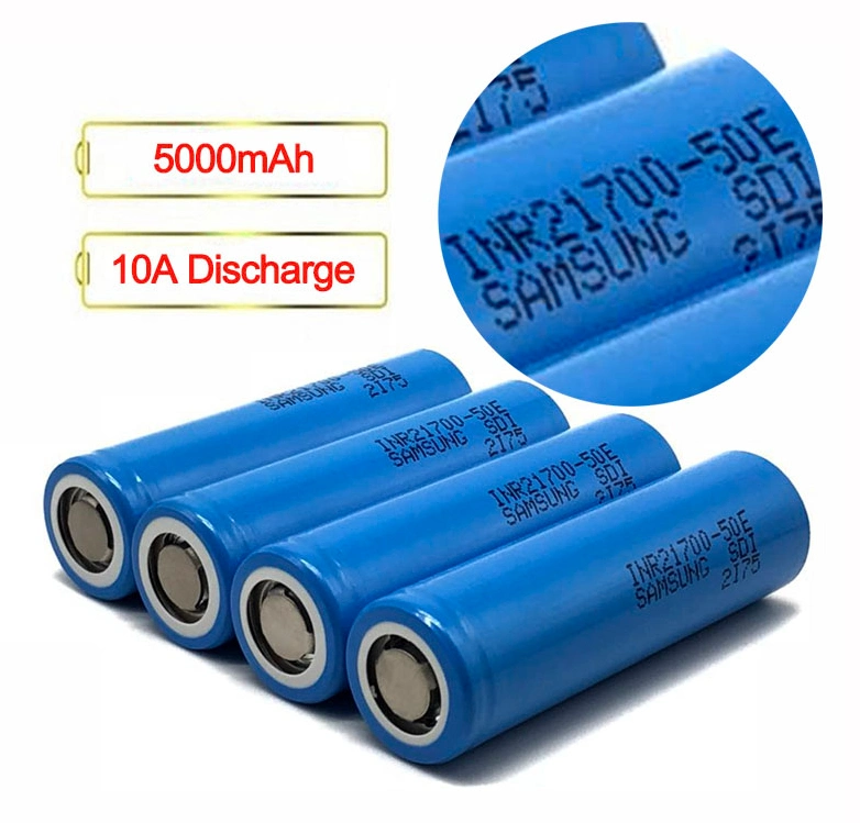 21700 3,7 V 50e 5000mAh 10A Bateria recarregável de íon de lítio e scooters BATERIA VEÍCULO ELÉCTRICO