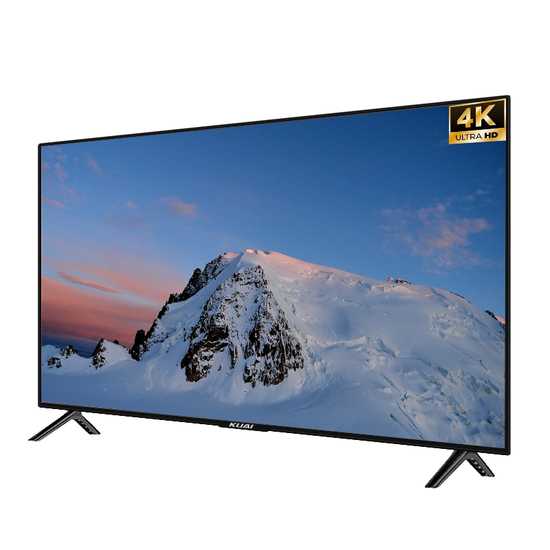 Televisor LED de ecrã plano grossista 4K Smart TV 32 Televisores DVB-T2s2 digitais de 43 50 55 65 polegadas