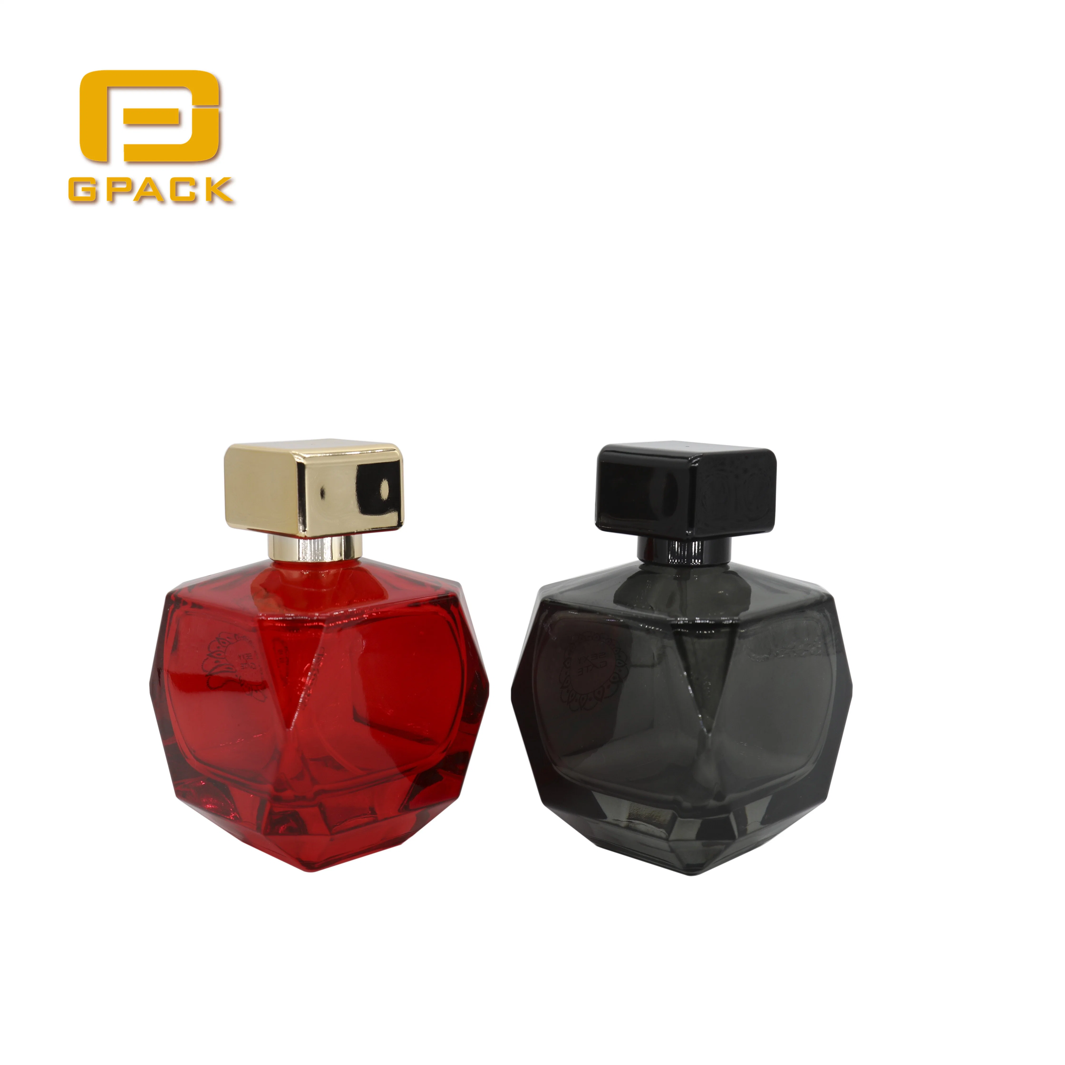 30ml 50ml 100ml High-End Popular Perfume Bottle with Golden Perfume Cap Pump Collar