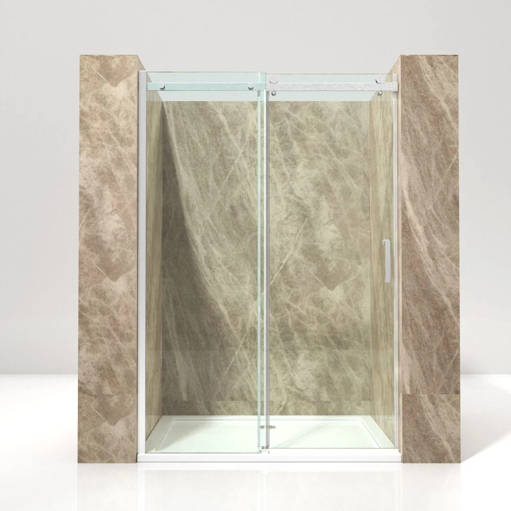 Aluminium Stainless Frame Toughened Glass Sliding Big Roller Shower Screen