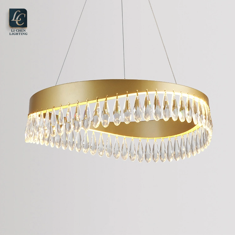 Indoor Decoration Antique Brass Modern Crystal Pendant Light