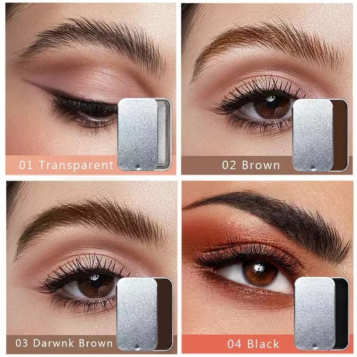 Venda por grosso de logotipo personalizado 4 Cores Eye Brow moldar à prova de carácter duradouro Espelho Cera para sobrancelhas