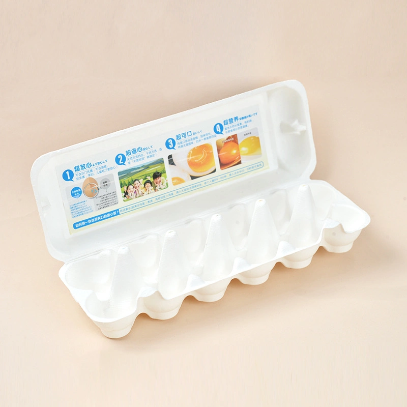 Stackable White Pulp 12 Cavity Packaging Egg Cartons with Customized Printing Labels